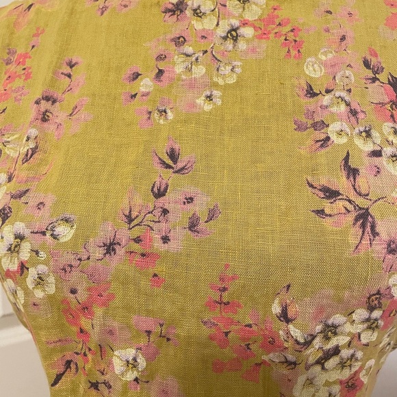 Linen Yellow Floral Dress size small - Picture 3 of 4